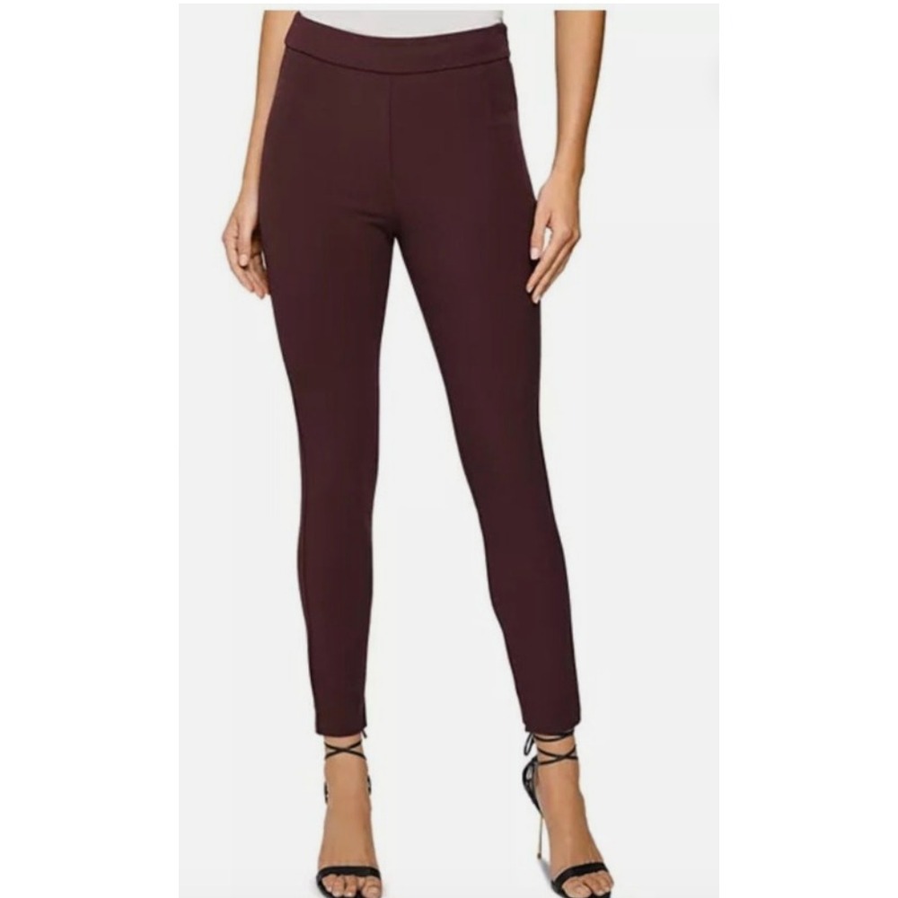 REISS Tyne Dress Pants Womens 10 Plum Skinny Leg Polyester Stretch Ankle